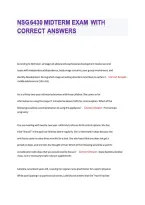 NSG6430 Midterm Exam Study Guide & Verified Answers 2026 Upload