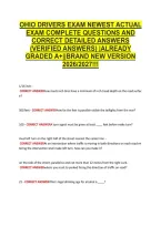 Ohio Drivers Permit Test - Ez &NewLine;Driver School Syllabus Actual &NewLine;Exam All Questions And Well &NewLine;Elaborated Answers Top Rated &NewLine;Version For Already A&plus; Graded &NewLine;Highly Recommended &vert;New And &NewLine;Revised