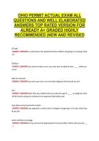 Ohio Permit Actual Exam All &NewLine;Questions And Well Elaborated &NewLine;Answers Top Rated Version For &NewLine;Already A&plus; Graded Highly &NewLine;Recommended &vert;New And Revised 