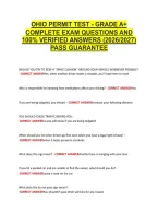 Ohio Permit Test - Grade A&plus; &NewLine;Complete Exam Questions And &NewLine;100&percnt; Verified Answers &lpar;2026&sol;2027&rpar; &NewLine;Pass Guarantee