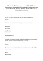 California Real Estate Salesperson Exam 2026 &ndash; Practice Questions & Answers