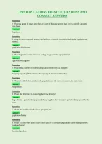 Cpes Populations Updated Questions And&NewLine;Correct Answers