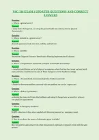 Nsg 316 Exam 1 Updated Questions And Correct&NewLine;Answers