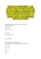 Objective Assessment - C784 &NewLine;Applied Healthcare Statistics &NewLine;Actual Exam All Questions And &NewLine;Well Elaborated Answers Top &NewLine;Rated Version For Already A&plus; &NewLine;Graded Highly Recommended &NewLine;&vert;New And Revised 