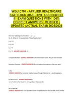 Wgu C784 - Applied Healthcare &NewLine;Statistics Objective Assessment &NewLine;&num;1 Exam Questions With 100&percnt; &NewLine;Correct Answers &vert; Verified &vert; &NewLine;Updated &lpar;Actual Exam&rpar; 20252026