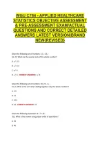 Wgu C784 - Applied Healthcare &NewLine;Statistics Objective Assessment &NewLine;& Pre-Assessment Exam&sol;Actual &NewLine;Questions And Correct Detailed &NewLine;Answers Latest Version&vert;Brand &NewLine;New&lbrace;Revised&rcub;