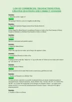 Law Of Commercial Transactions Final&NewLine;Updated Questions And Correct Answers