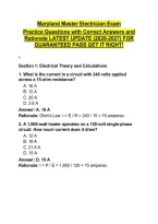 Maryland Master Electrician Exam&NewLine;Practice Questions with Correct Answers and Rationale LATEST UPDATE &lpar;2026-2027&rpar; FOR GUARANTEED PASS GET IT RIGHT&excl;&NewLine;&period;&NewLine;