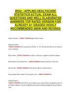Wgu - Applied Healthcare &NewLine;Statistics Actual Exam All &NewLine;Questions And Well Elaborated &NewLine;Answers Top Rated Version For &NewLine;Already A&plus; Graded Highly &NewLine;Recommended &vert;New And Revised