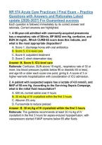 NR 574 Acute Care Practicum I Final Exam &ndash; Practice Questions with Answers and Rationales Latest update &lpar;2026-2027&rpar; For Guaranteed success