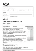 AQA A Level Further Mathematics Paper 3D 7367&sol;3D June 2026 Question Paper