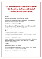 Pca Insects Exam Newest With Complete 100 Questions And Correct Detailed Answers &vert; Brand New Version&excl;