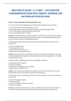 Med-Surg III Exam 1 & 4 Prep &mdash; 200-Question &NewLine;Comprehensive Exam with correct answers and &NewLine;rationales updated 2026