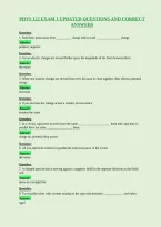 Phys 122 Exam 1 Updated Questions And Correct&NewLine;Answers