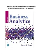 Test Bank for Business Analytics 3rd Edition Evans &sol; All Chapters 1 - 16 &sol; Full Complete Covered Verified Newest Version&NewLine;