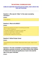 The National Counseling Exam&NewLine;Complete Questions And Detailed Solutions Latest Update This&NewLine;Year Just Released