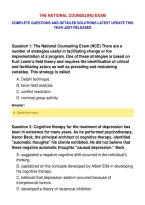 The National Counseling Exam&NewLine;Complete Questions And Detailed Solutions Latest Update This&NewLine;Year Just Released