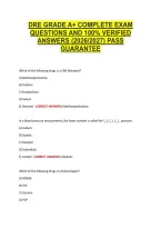 Dre Grade A&plus; Complete Exam &NewLine;Questions And 100&percnt; Verified &NewLine;Answers &lpar;2026&sol;2027&rpar; Pass &NewLine;Guarantee