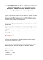 New York MPJE 2026 &ndash; Pharmacy Law Practice Questions & Answers
