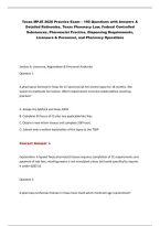 Texas MPJE 2026 &ndash; Pharmacy Law Practice Questions & Answers