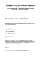 Ohio MPJE 2026 &ndash; Pharmacy Law Practice Questions & Answers