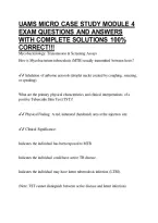 Uams Micro Case Study Module 4 Exam Questions And Answers With Complete Solutions 100&percnt; Correct&excl;&excl;&excl;