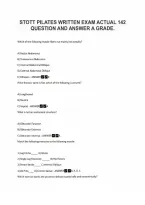 Stott Pilates Written Exam Actual 142&NewLine;Question And Answer A Grade