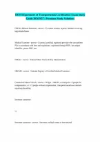 DOT Department of TransportationCertification Exams A guide 20262027 100 Correct Answers Verified A Graded