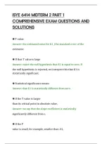 Isye 6414 Midterm 2 Part 1&NewLine;Comprehensive Exam Questions And&NewLine;Solutions