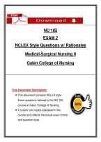 NU 185 EXAM 2 NCLEX Style Questions w&sol; Rationales Medical-Surgical Nursing II Galen College of Nursing