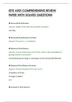 Isye 6501 Comprehensive Review&NewLine;Paper With Solved Questions
