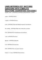 Uams Microbiology Matching Questions With Complete Solutions Guaranteed Success&excl;&excl;&excl;