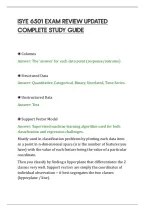 Isye 6501 Exam Review Updated&NewLine;Complete Study Guide