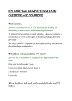 Isye 6501 Final Comprehensive Exam&NewLine;Questions And Solutions