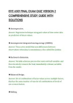 Isye 6501 Final Exam Quiz Version 2&NewLine;Comprehensive Study Guide With&NewLine;Solutions