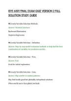 Isye 6501 Final Exam Quiz Version 2 Full&NewLine;Solution Study Guide