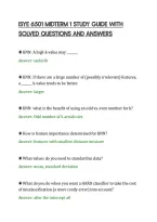 Isye 6501 Midterm 1 Study Guide With&NewLine;Solved Questions And Answers