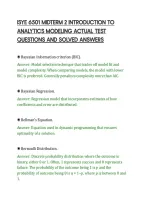 Isye 6501 Midterm 2 Introduction To&NewLine;Analytics Modeling Actual Test&NewLine;Questions And Solved Answers