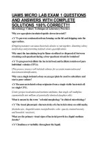 Uams Micro Lab Exam 1 Questions And Answers With Complete Solutions 100&percnt; Correct&excl;&excl;&excl;