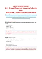 WGU C214 Pre-assessment Accounting for Decision Makers &lpar;PVAC&rpar; Questions & Answers &lpar;Verified Answers&rpar;&comma; 100&percnt; Guaranteed Pass &vert;&vert; Complete A&plus; Guide