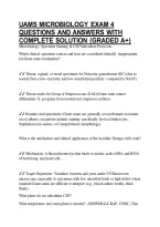 Uams Microbiology Exam 4 Questions And Answers With Complete Solution &lpar;Graded A&plus;&rpar;