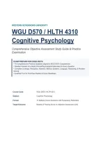 WGU D570 &lpar;HLTH 4310 &rpar; Cognitive Psychology Test Bank&comma; 10th Edition Chapter 1-10 2026 &sol; 2027 Questions And Answers &vert;&vert; Complete A&plus; Guide