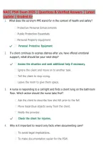 NACC PSW Exam 2026&sol;2027 &vert; Questions & Verified Answers &vert; Latest Update &vert; Graded A&plus; &vert; Personal Support Worker Final Theory Exam &vert; Personal Care&comma; Dementia Care & Safety