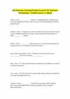 NC Life Insurance Practice Exam Questions and Answers Already Passed A GUARANTEED