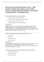 Business Communication Quiz 1 & Final Exam Bundle &lpar;2026&sol;2027&rpar; &vert; 390 Questions & Correct Answers with Rationales