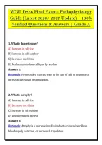 WGU D236 Final Exam&ndash; Pathophysiology &NewLine;Guide &lpar;Latest 2026&sol; 2027 Update&rpar; &vert; 100&percnt; &NewLine;Verified Questions & Answers &vert; Grade A