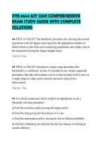 Isye 6644 Asy Oan Comprehensive&NewLine;Exam Study Guide With Complete&NewLine;Solutions