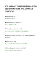 Isye 6644 Asy Oan Exam 1 Simulation&NewLine;Tested Questions And Complete&NewLine;Solutions