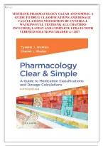 Testbank for Pharmacology Clear and Simple 5th Edition by Cynthia J&period; Watkins and Charlet L&period; Blades