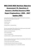 WGU D440 HESI Nutrition Objective Assessment V2&comma; Questions & Answers &lpar;Verified Answers&rpar; With Expert Explanations &vert; 2026 &ndash; 2027 Update &lpar;PDF&rpar;&NewLine;&NewLine;